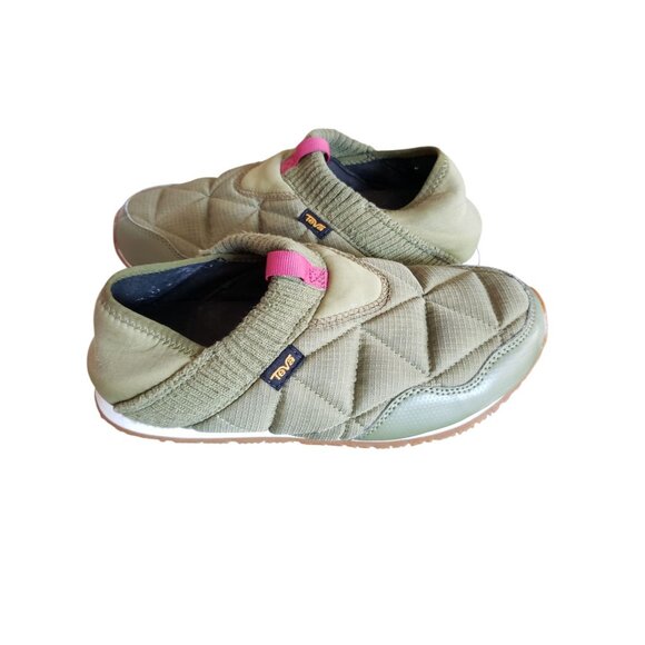 Teva Re  Ember Moc Slippers Quilted Design Knit Collar Womens Olive Size 8 - Picture 15 of 16